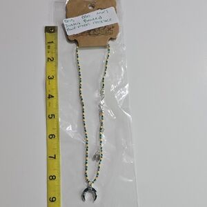 NWT Justin Beaded Half Moon Shaped Multi Colored Beaded Necklace